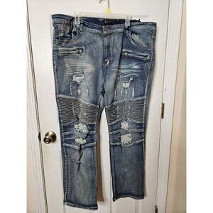 Waimea jeans Fkex skinny fit Biker Motorcycle Distressed Denim 42x32